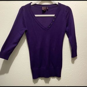 Purple V Neck Sweater
